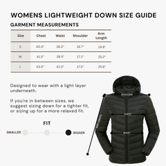 Womens Lightweight Down Jacket (Packable)