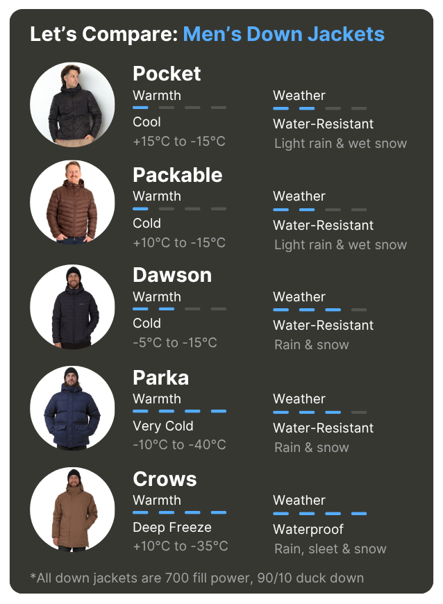 Northern Sun product comparison chart