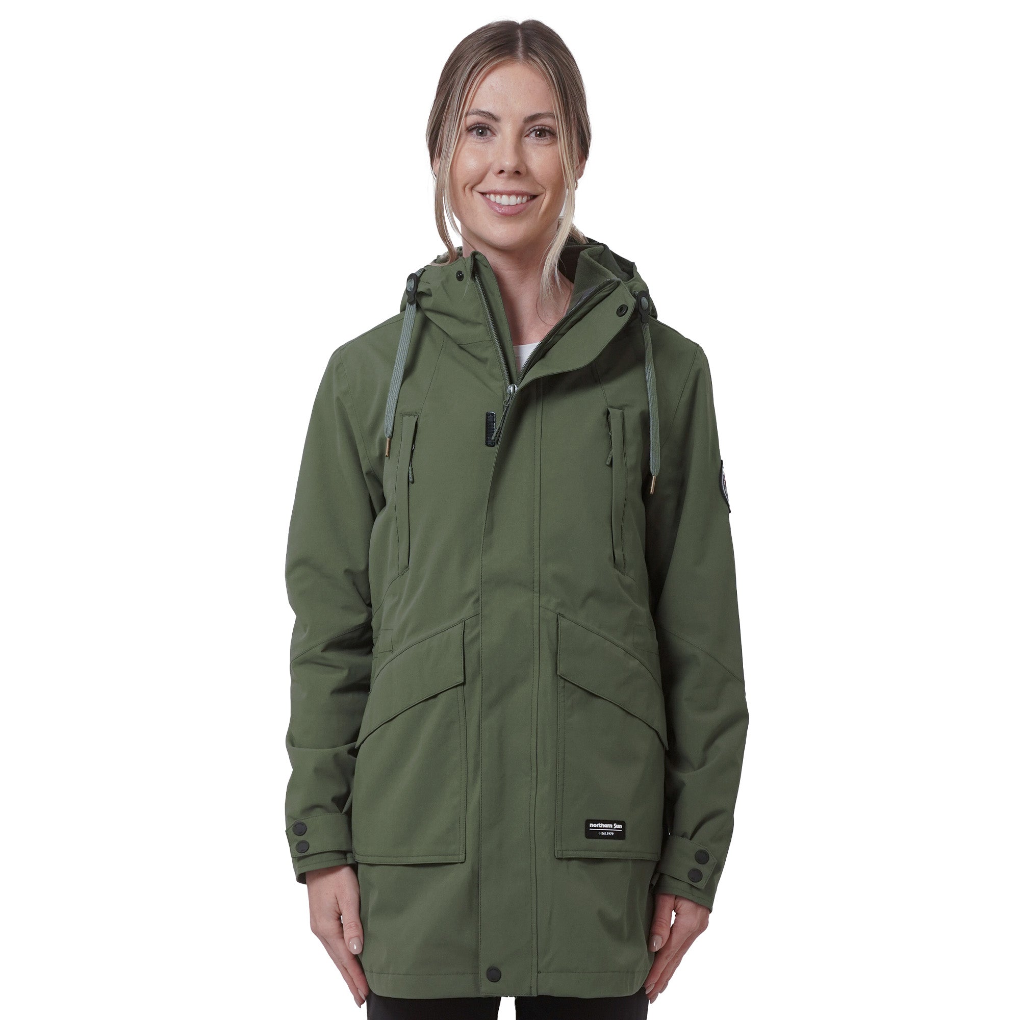 3-in-1 Waterproof Winter Jacket Mid Length Musk Green M